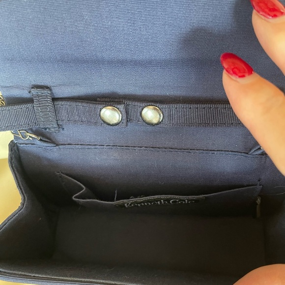 Navy Blue Crossbody Bag with Chain Strap - Picture 3 of 3